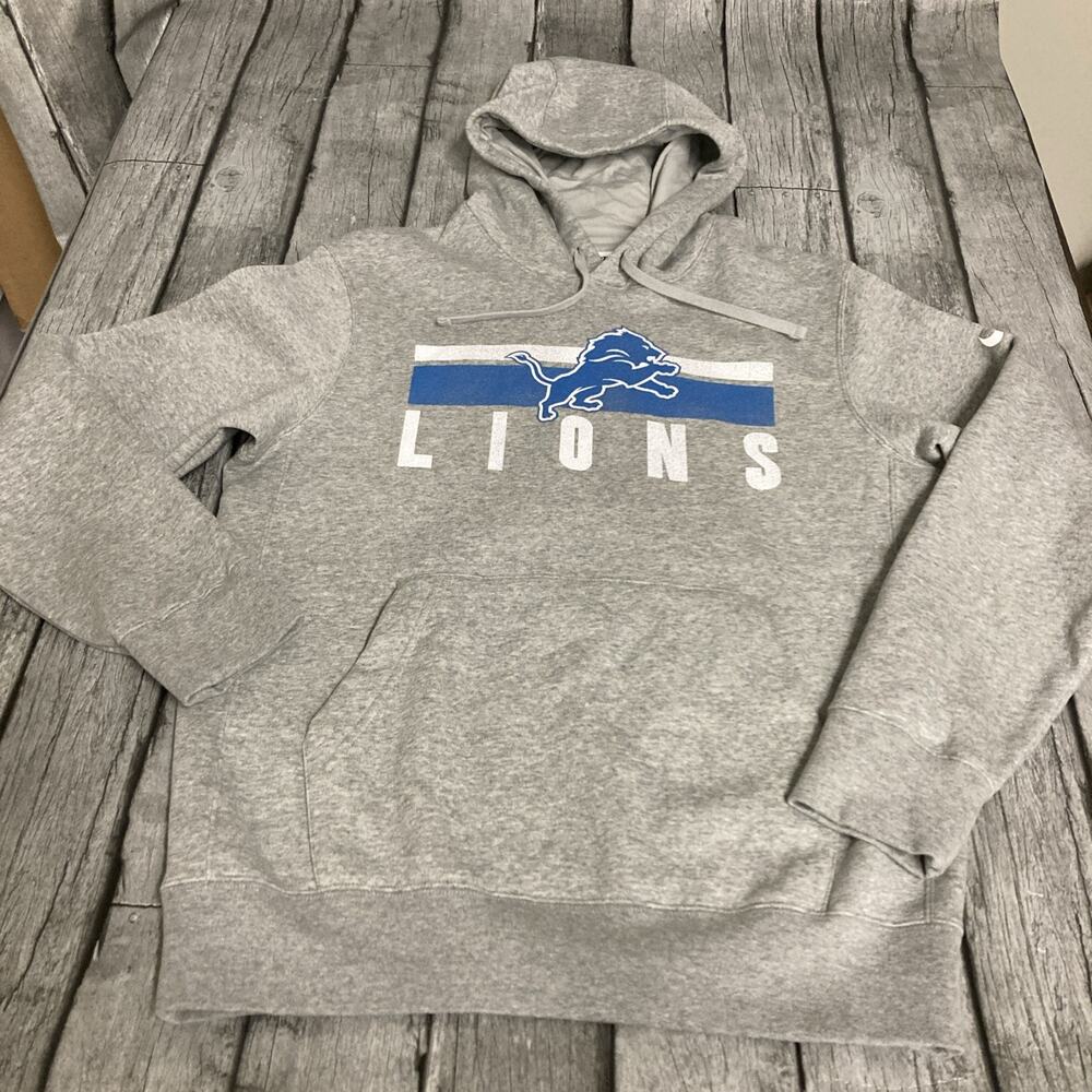 NWT Men’s Nike Detroit Lions Blitz Club Fleece Hoodie Small Grey S Sweatshirt